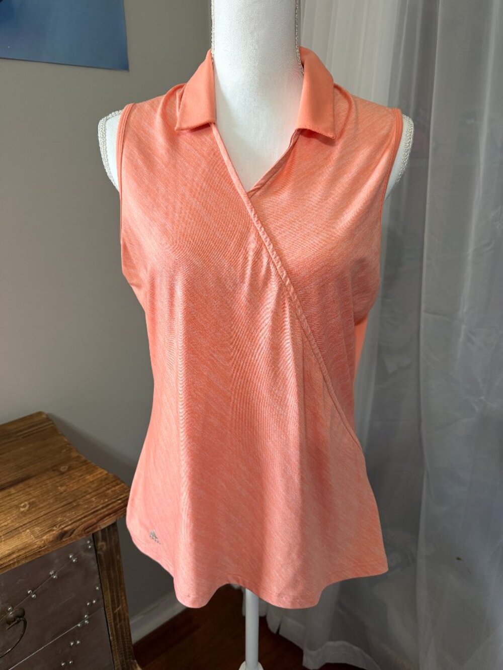 Adidas Golf Women’s Peach Sleeveless Polo Top Size L
